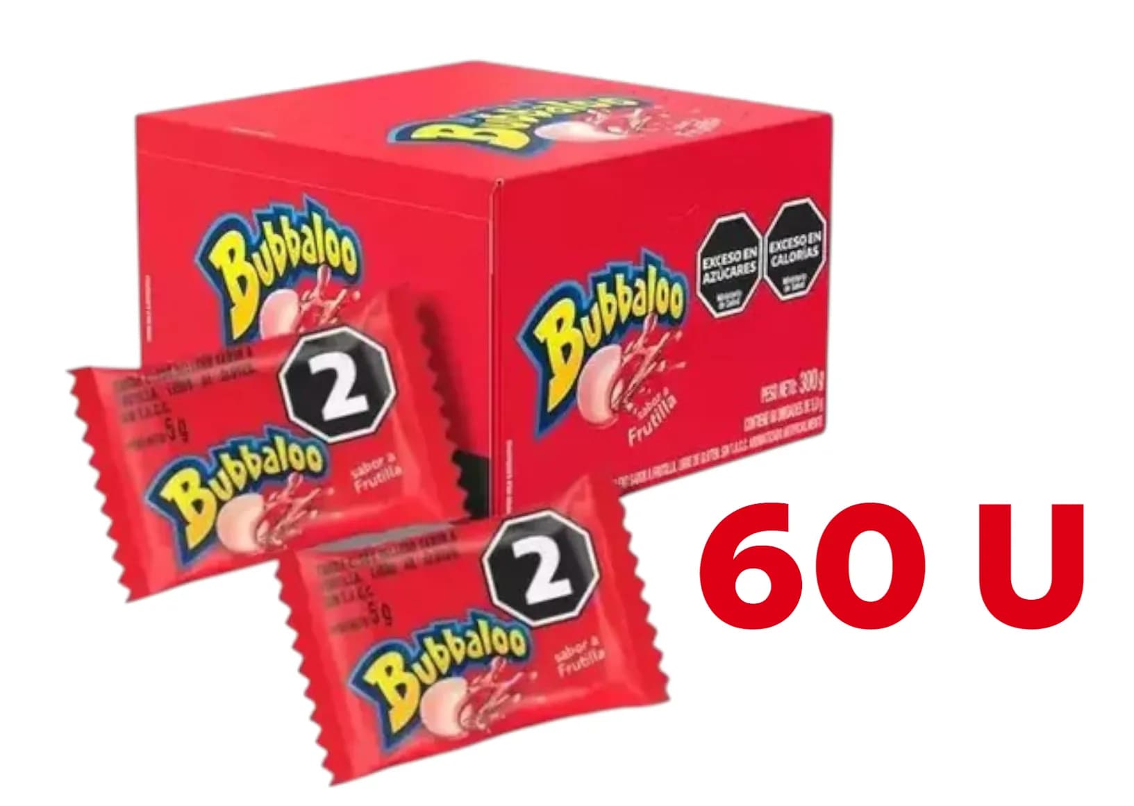 CHICLE BUBBALOO FRUTILLA X 60 UNI