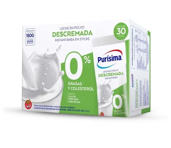 LECHE PURISIMA DESCREMADA STICKS 5G