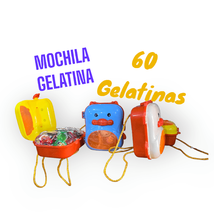 MOCHILA CON 60 GELATINA GOLOSINA