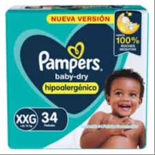 PAÑAL PAMPER BABY DRY XXG 34UN