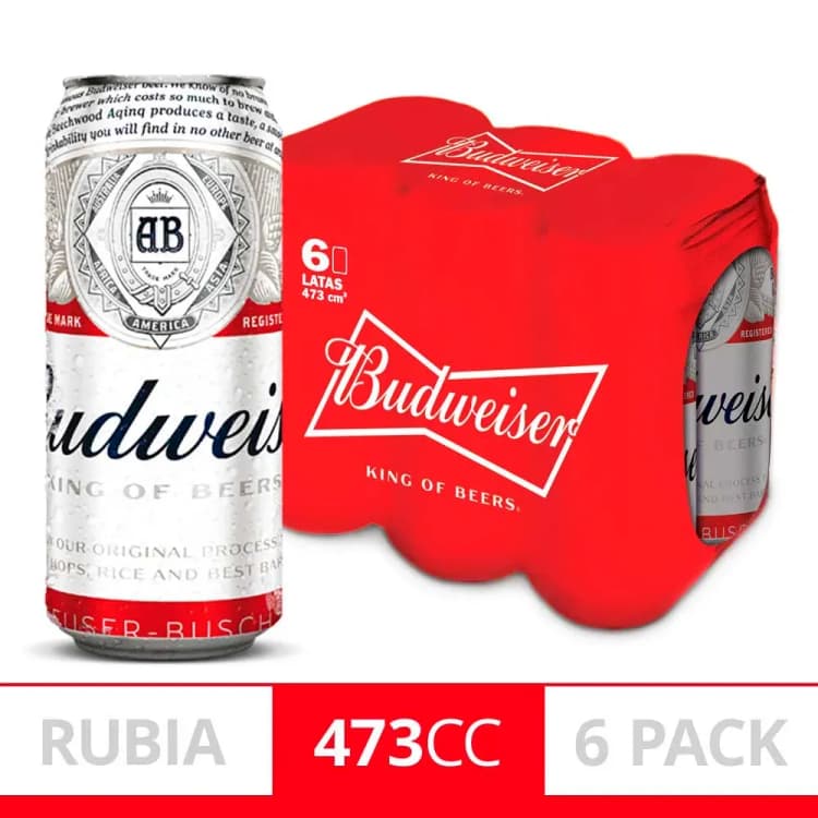 PACK BUDW LATAS X 6 CERVE