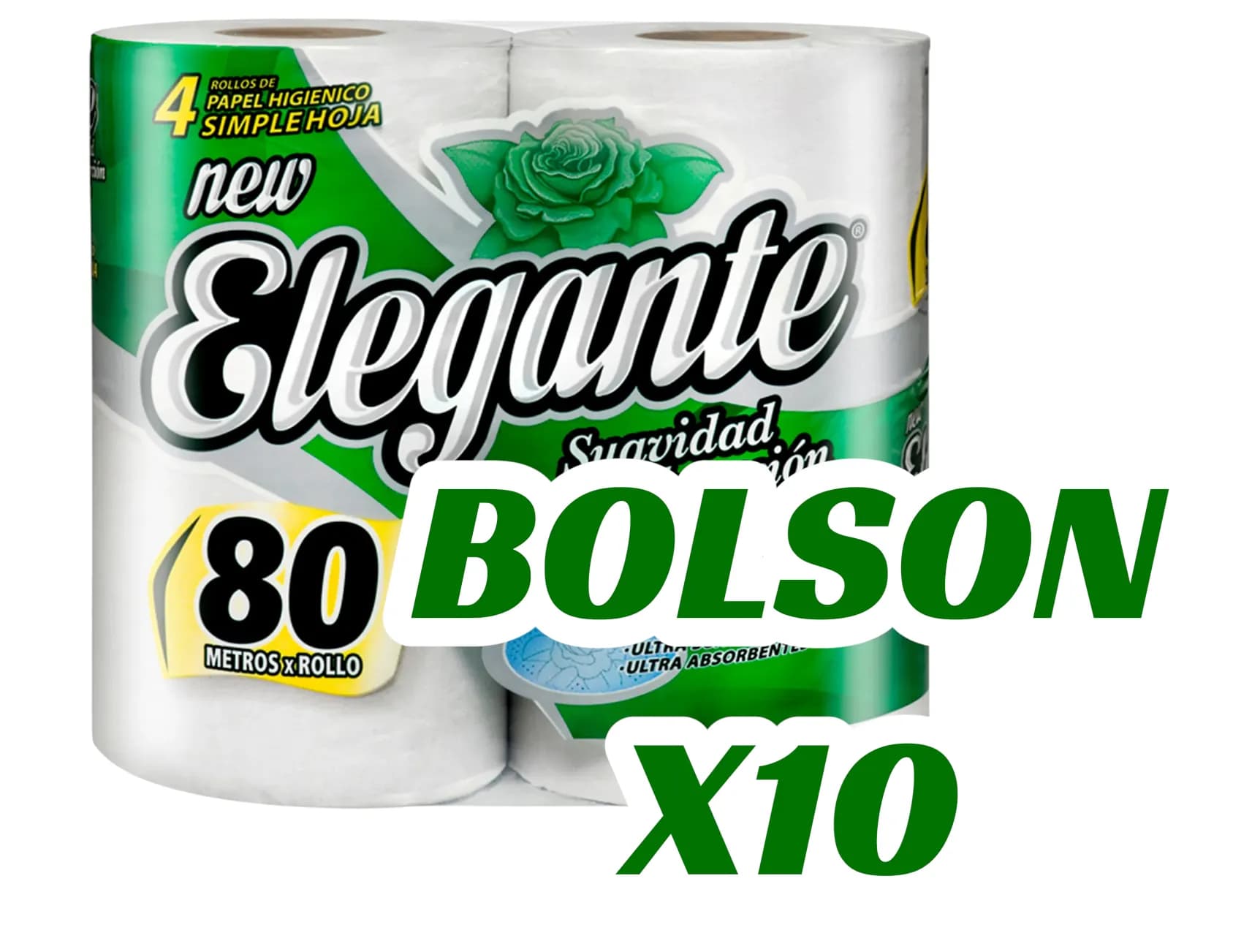 PAPEL HIG ELEGANTE 4X80 BOLSON X10