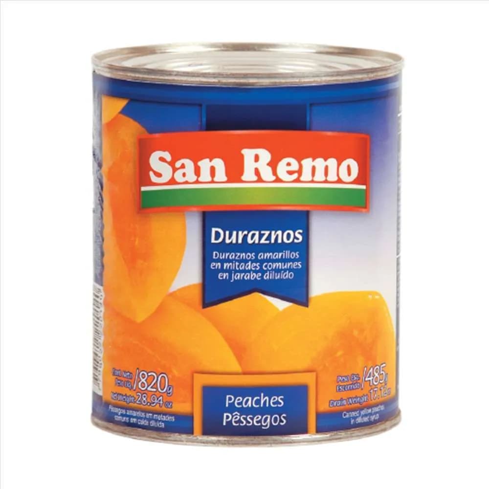 DURAZNO SAN REMO MITADES X 820 GR
