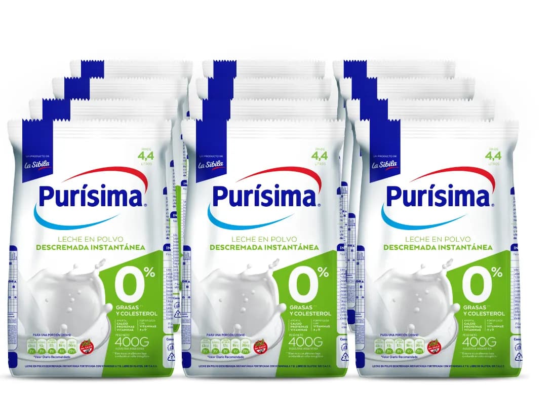 LECHE PURISIMA DESCREMADA 400 G